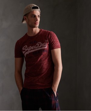 Superdry Vintage Logo Premium Goods Férfi Pólók Sötét Piros | OCRKA0235